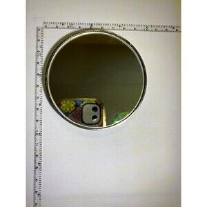 Makeup Mirror, Round, Handheld, Silver Plated, Vanity, Dressing Table, Purse